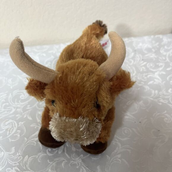 Aurora Toro Bull Flopsie Plush 8”Stuffed Animal Toy Texas Longhorns - Picture 3 of 7